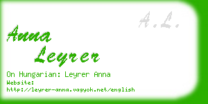 anna leyrer business card